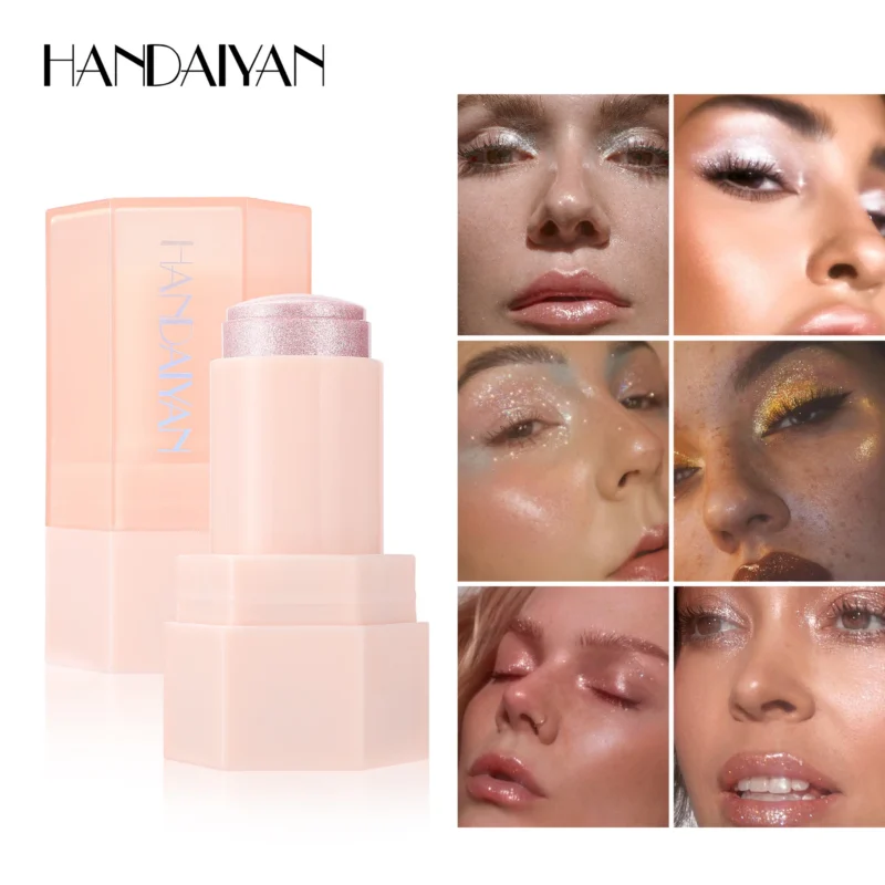 jelly-glitter-stick-multipurpose-highlighter-6-color-hdy-h9u2v6wm-1 HANDAIYAN 6-color jelly glitter stick highlighter for glowing cheekbones, collarbone, and shimmer makeup looks